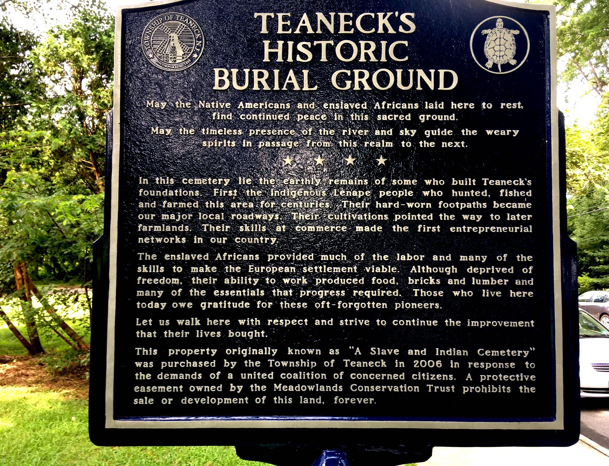 Natives Slaves Settlers Burial Grounds In Teaneck Bergen County Usa
